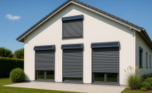 maison avec volet roulant solaire