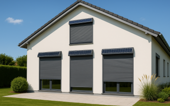 maison avec volet roulant solaire